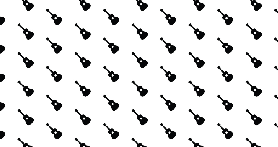 910x480 Acoustic Guitar Icons Background Clip Stock Footage Video