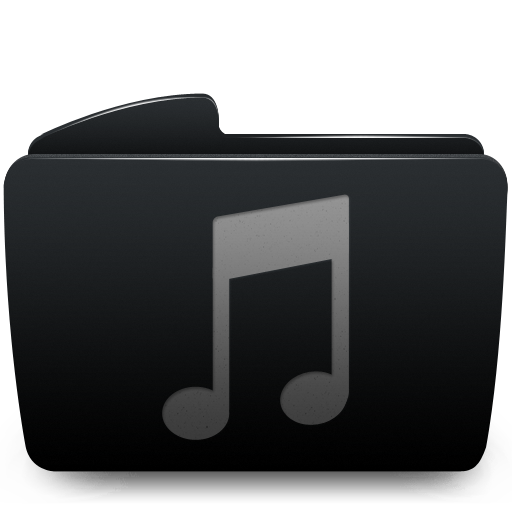 512x512 Black, Folder, Itunes, Music Icon