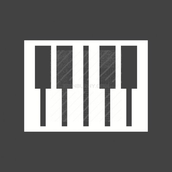 600x600 Piano Keyboard Glyph Inverted Icon