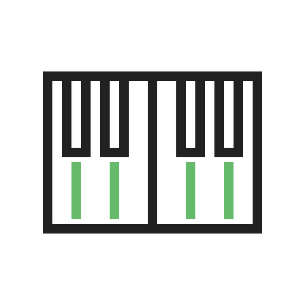 1024x1024 Piano Keyboard Line Green Black Icon