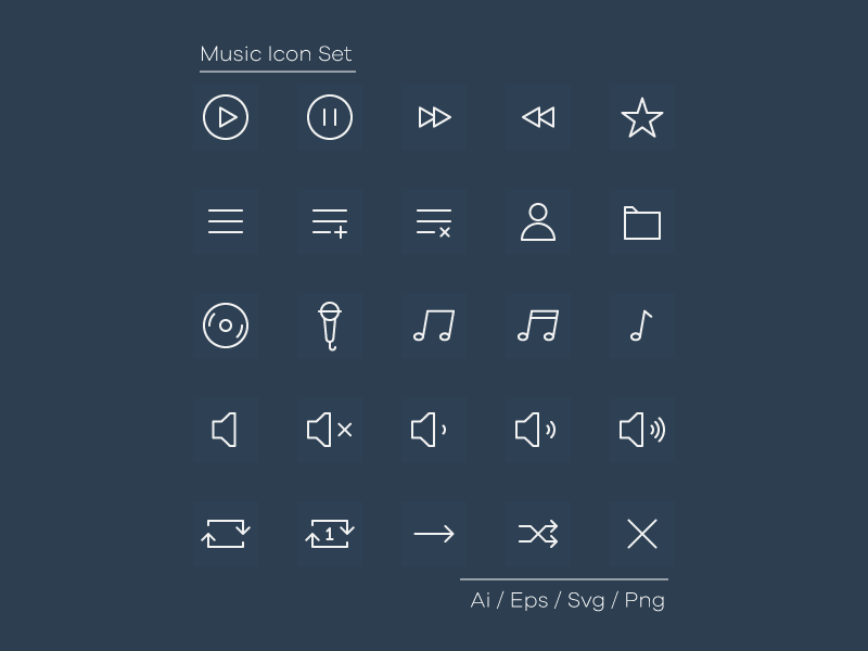 800x600 Music Icon Set Freebie