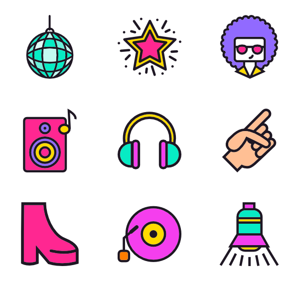 600x564 Disco Music Icon Packs