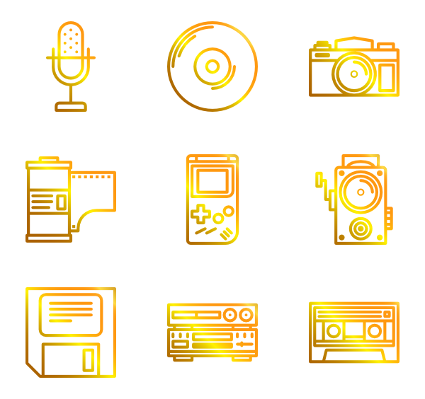 600x564 Retro Vintage Music Icon Packs