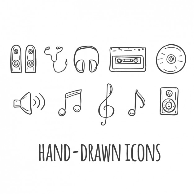 626x626 Music Hand Drawn Icons Vector Free Download