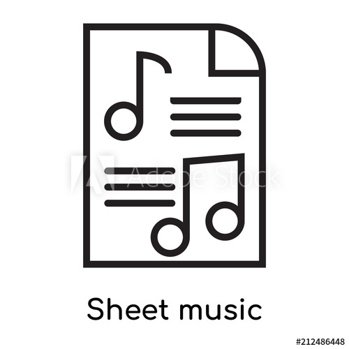 500x500 Sheet Music Icon Vector Sign And Symbol Isolated On White
