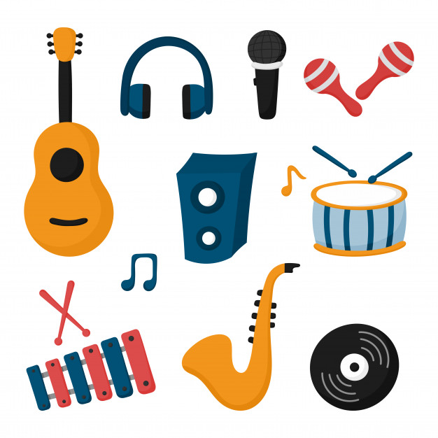 626x626 Music Instruments Icon Set Isolated On White Background Vector
