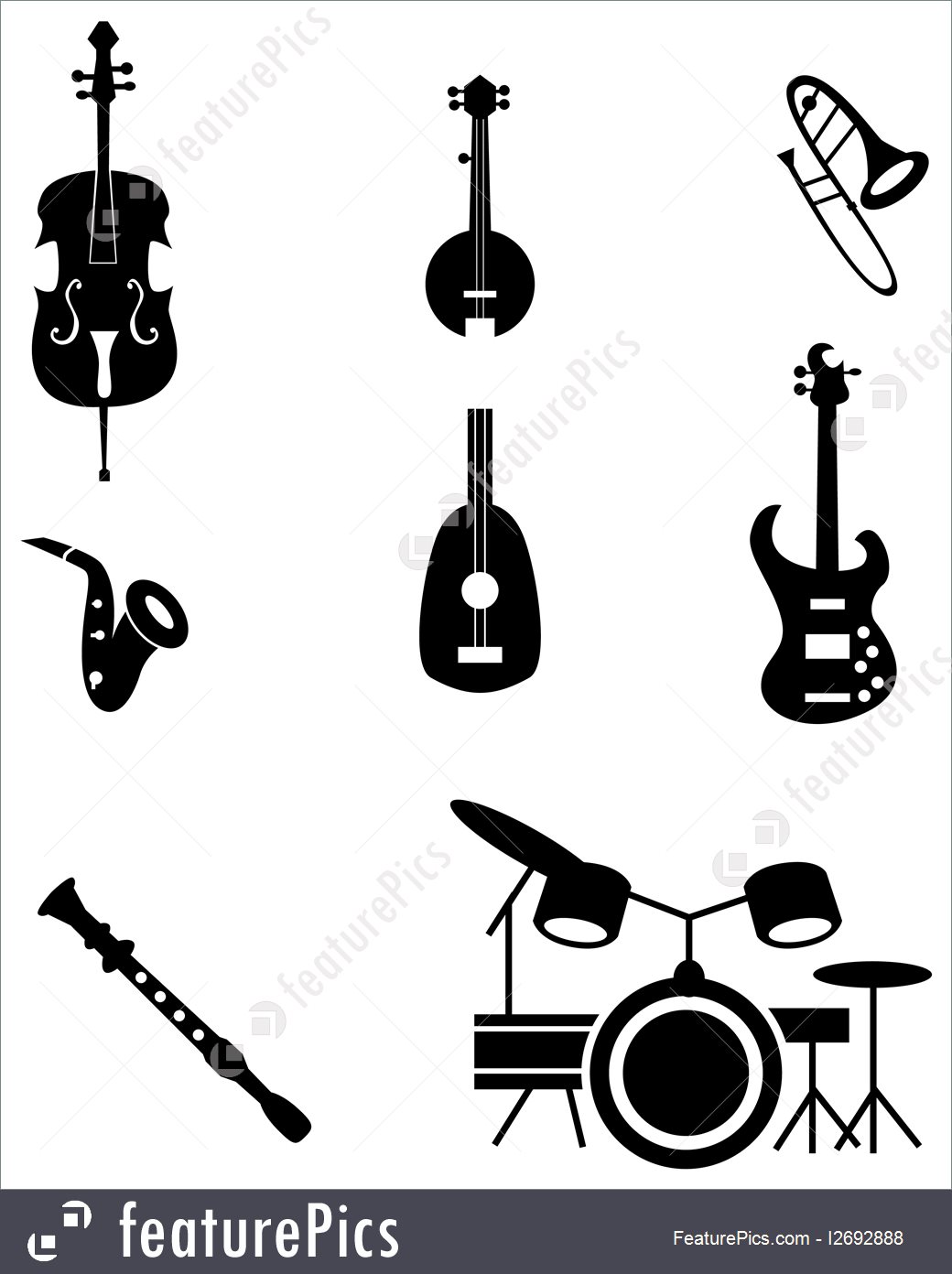 1040x1392 Musical Instrument Icon Set Illustration