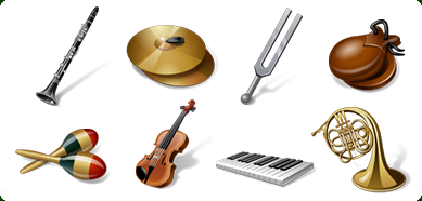 389x186 Musical Instruments Icons With Custom Icon Design Service