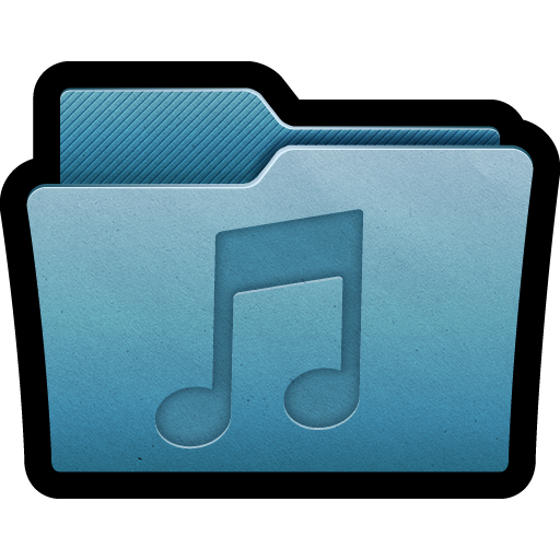 512x512 Blue Mac Folder Music Icon, Png Clipart Image