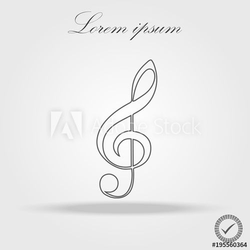 500x500 Music Note Line Icon In Trendy Flat Style Isolated On Background
