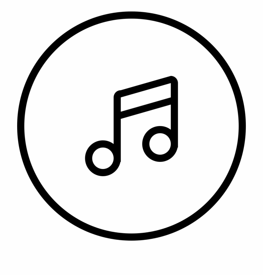 920x960 Musical Note Symbol In Circular Button Outlined Symbol