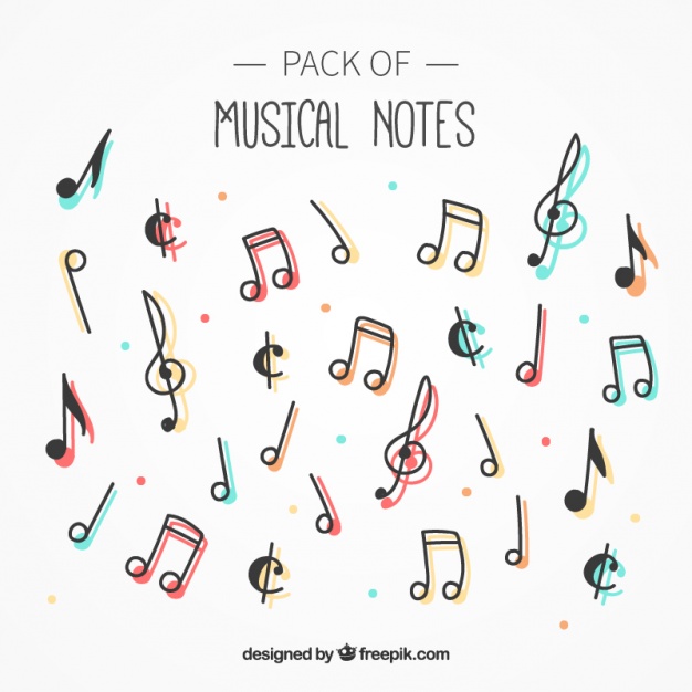 626x626 Pack Of Musical Notes With Color Vector Free Download