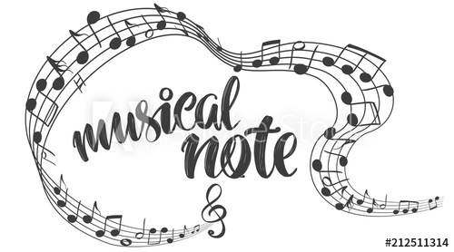 500x278 Musical Notes Icon, Love Music, Calligraphy Text Hand Drawn Vector