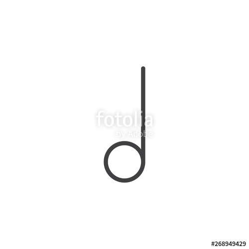 500x500 Half Music Note Line Icon Linear Style Sign For Mobile Concept