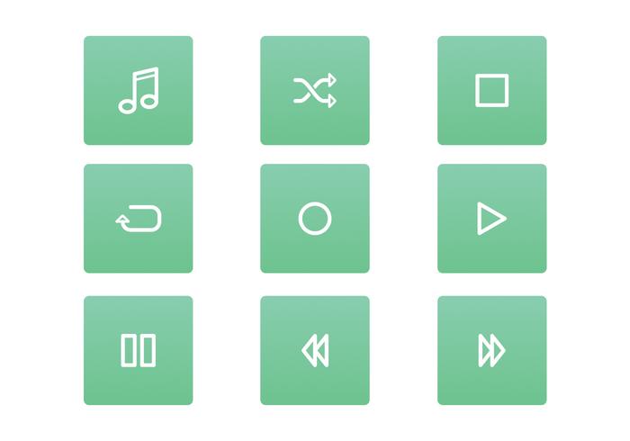 700x490 Free Music Player Icon Set Vector