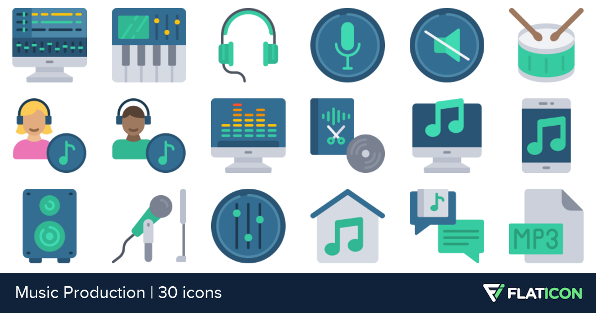 1200x630 Music Production Premium Icons