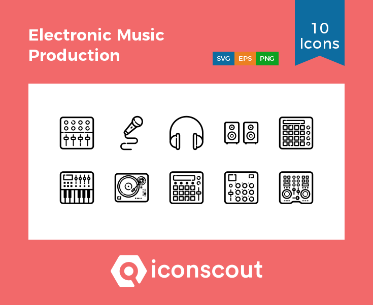 735x602 Electronic Music Production Icon Pack