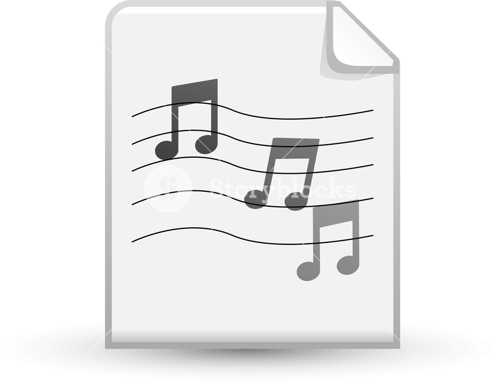 1000x763 Music Sheet Lite Media Icon Royalty Free Stock Image