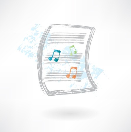 445x450 Music Sheet Grunge Icon Royalty Free Vector Graphics