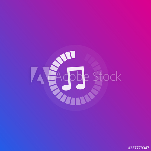 500x500 Music Streaming Icon, Vector