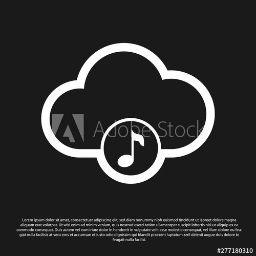 500x500 Black Music Streaming Service Icon Isolated On Black Background