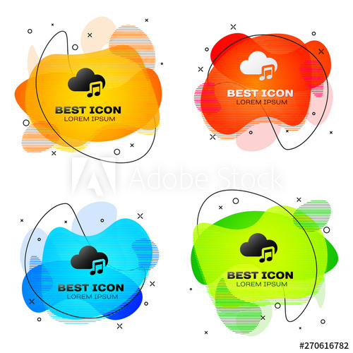 500x500 Black Music Streaming Service Icon Isolated Sound Cloud Computing