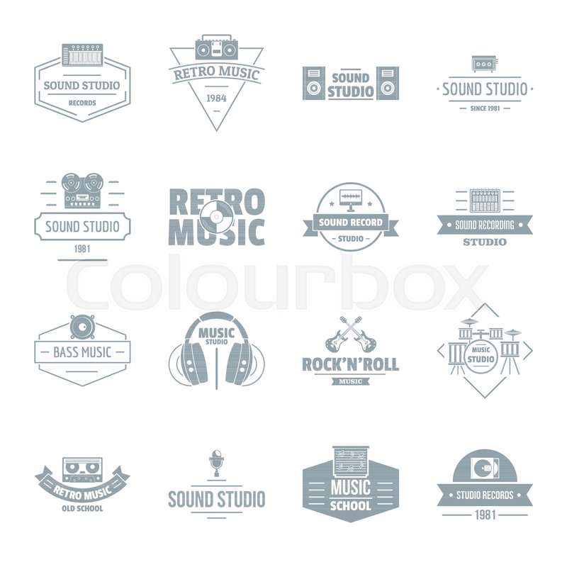 800x800 Music Studio Logo Icons Set Simple Stock Vector Colourbox