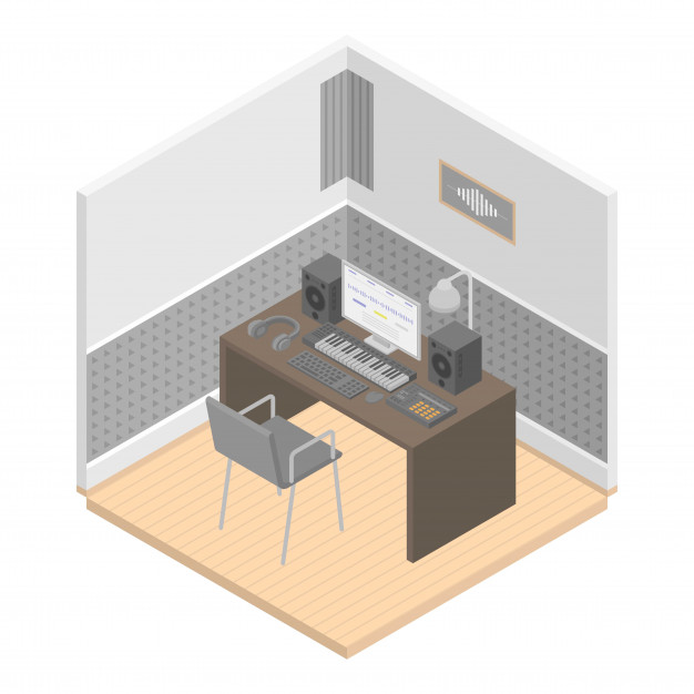 626x626 Music Studio Room Icon, Isometric Style Vector Premium Download