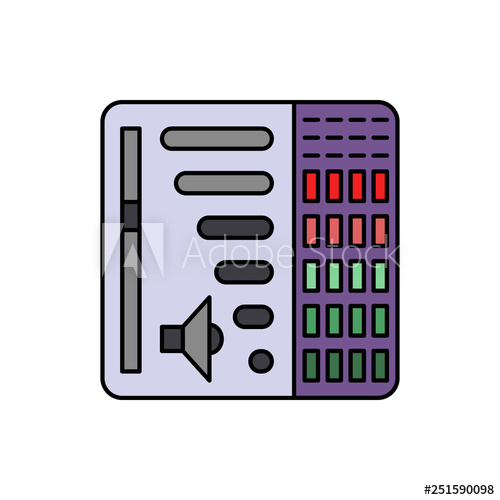 500x500 Bar, Volume, Audio Icon Element Of Color Music Studio Equipment