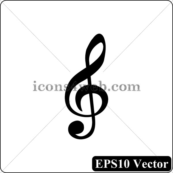600x600 Sol Key Music Symbol Black Icon Vector