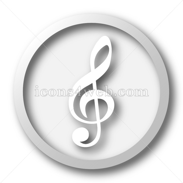 600x600 Sol Key Music Symbol White Icon Sol Key Music Symbol White Button