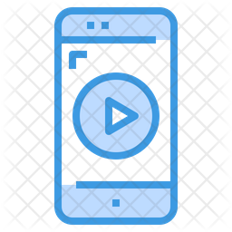 256x256 Music Video Icon Of Colored Outline Style