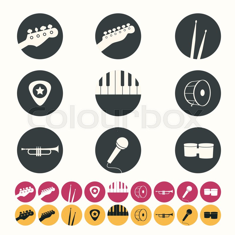 800x800 Music Instruments Icons Set Stock Vector Colourbox