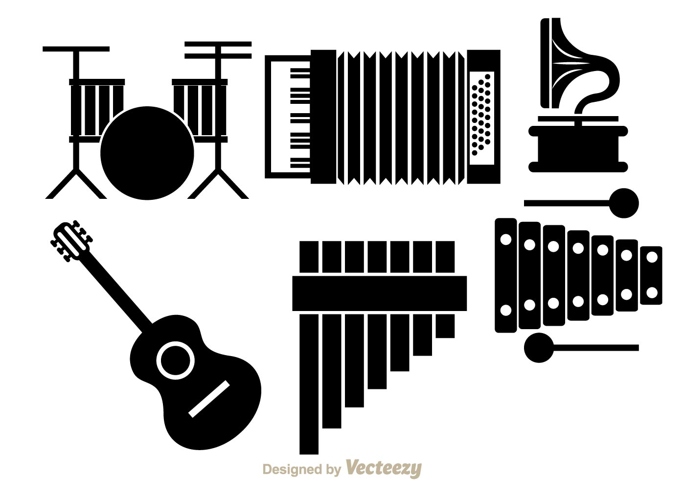 1400x980 Musical Instrument Black Icons