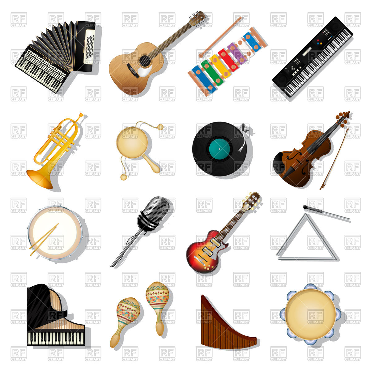 1200x1200 Musical Instruments Icon Set Vector Image Of Icons And Emblems