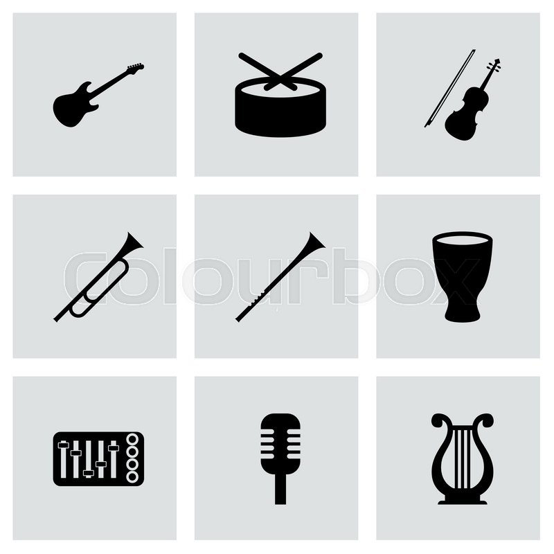 800x800 Vector Music Instruments Icon Set On Stock Vector Colourbox