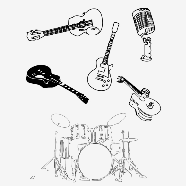 640x640 Black Musical Instrument Icon Elements, Musical Instruments, Music