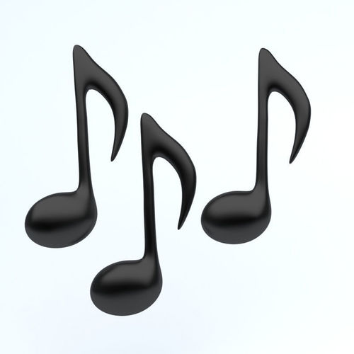 500x500 Music Notes Icon Model Cgtrader
