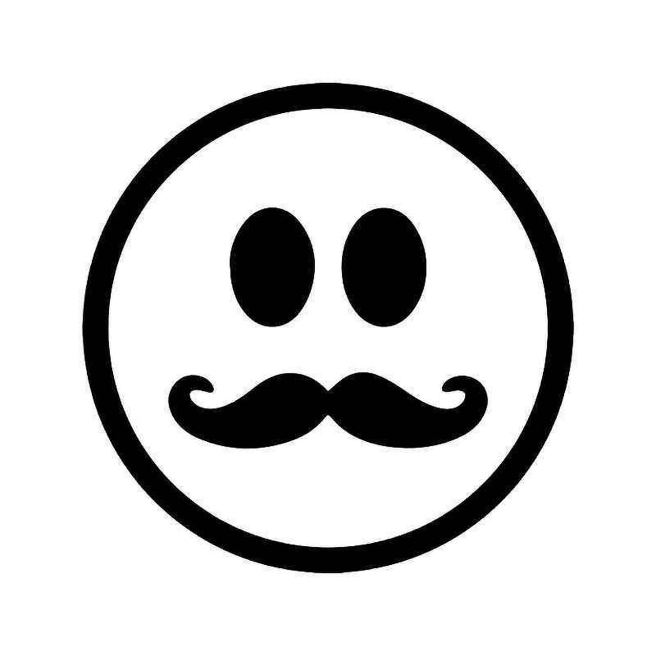 Handlebar Mustache Smiley Vinyl Sticker 1280x1280 Handlebar Mustache Smiley Vinyl Sticker