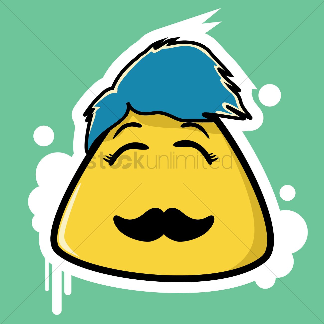 Mustache Emoticon Vector Image 1300x1300 Mustache Emoticon Vector Image