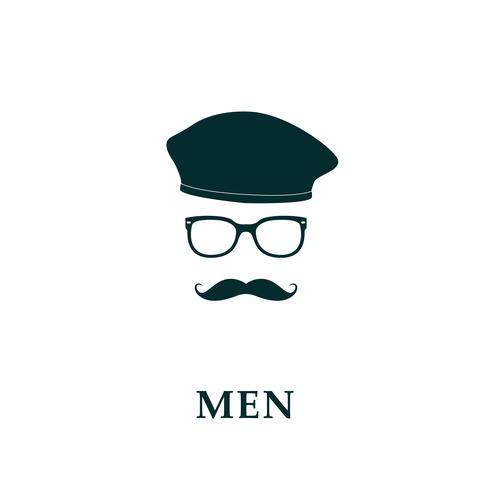 490x490 Men French Beret And Mustache Icon In Flat Style