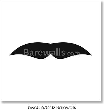 362x382 Broad Mustache Icon, Simple Style, Art Print Barewalls Posters
