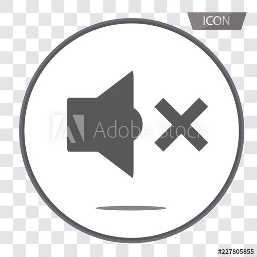 500x500 Sound Off Icon Vector, Mute Button Vector Isolated On Transparent