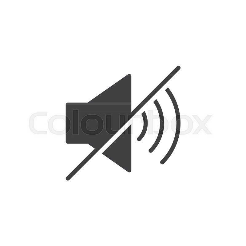 800x800 Mute Sound Icon Vector, Filled Flat Stock Vector Colourbox