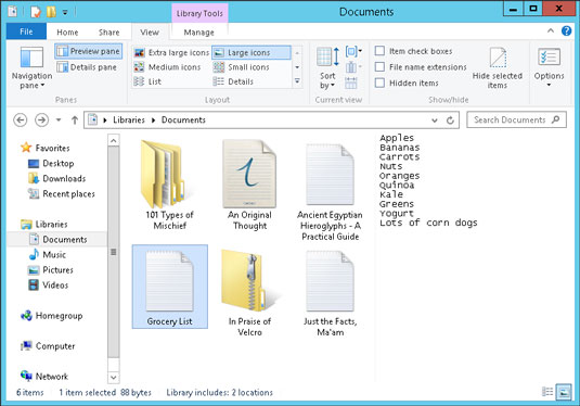 535x374 Basics Of The Documents Library Window In Windows