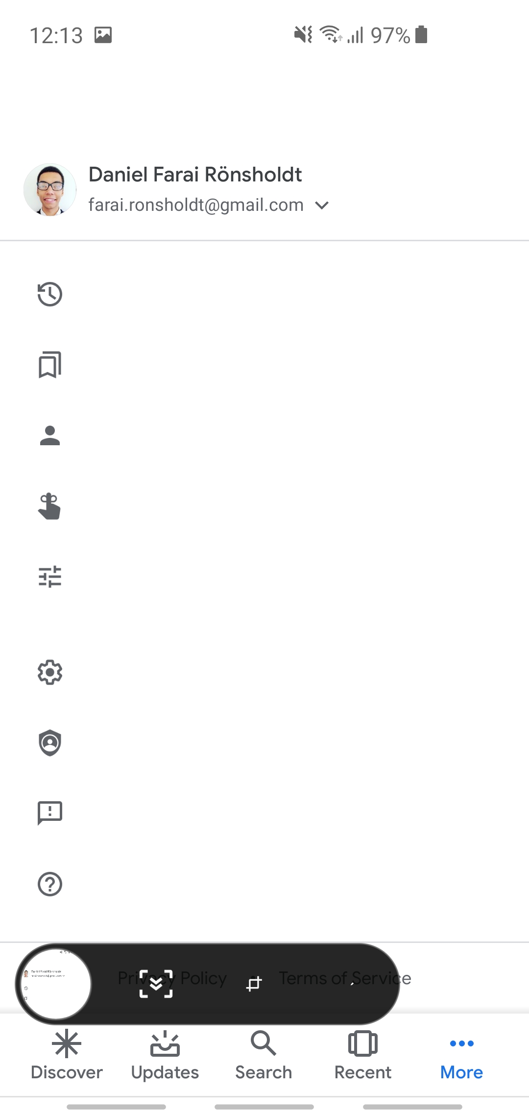 1080x2280 More Tab Not Displaying Correctly For Example, Settings Icon