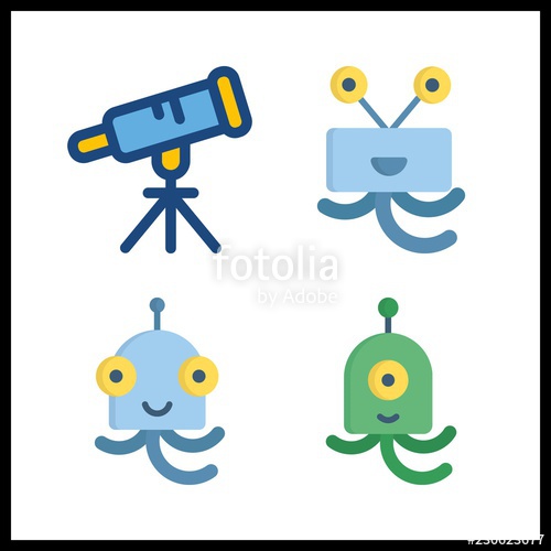 500x500 Mystery Icon Alien And Telescope Vector Icons In Mystery Set Use