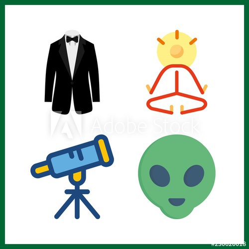 500x500 Mystery Icon Telescope And Alien Vector Icons In Mystery Set Use