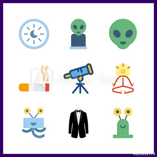 500x500 Mystery Icon Vector Illustration Mystery Set Smoking And Alien