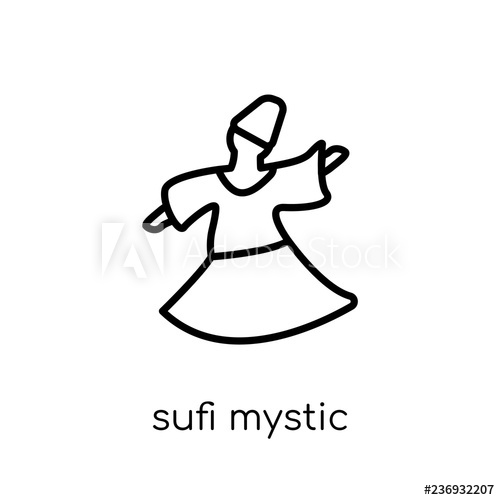 500x500 Sufi Mystic Icon Trendy Modern Flat Linear Vector Sufi Mystic
